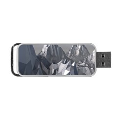 Gray Mountain Illustration Grey Mountain Digital Portable Usb Flash (two Sides) by Cendanart