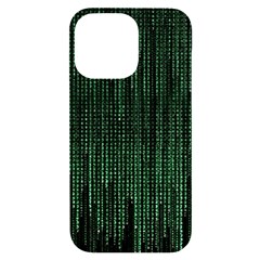 Green Matrix Code Illustration Digital Art Portrait Display Iphone 14 Pro Max Black Uv Print Case by Cendanart