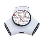Cute Cat Chef Cooking Seamless Pattern Cartoon 3-Port USB Hub Front