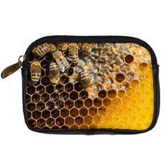 Honeycomb With Bees Digital Camera Leather Case by Bedest
