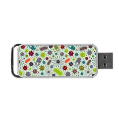 Seamless Pattern With Viruses Portable Usb Flash (one Side) by Bedest