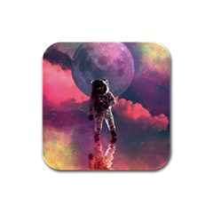 Aesthetic Astronautics Atmosphere Blue Clouds Cosmos Fantasy Galaxy Rubber Square Coaster (4 Pack) by Cendanart