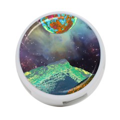 Psychedelic Universe Color Moon Planet Space 4-port Usb Hub (two Sides) by Cendanart