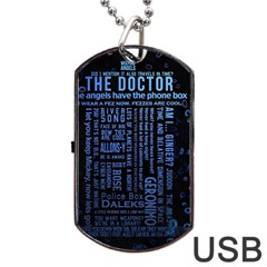 Doctor Who Tardis Dog Tag Usb Flash (two Sides) by Cendanart