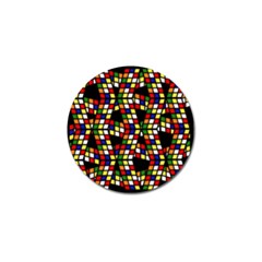 Graphic Pattern Rubiks Cube Golf Ball Marker by Cendanart
