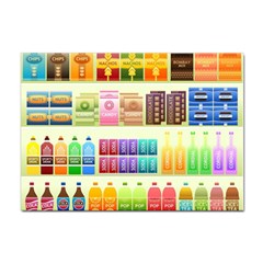 Supermarket Shelf Products Snacks Sticker A4 (10 Pack) by Cendanart