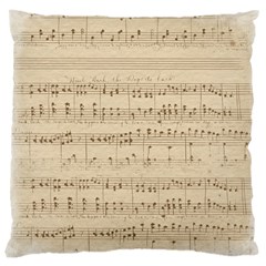 Vintage Beige Music Notes Large Cushion Case (one Side) by Cendanart
