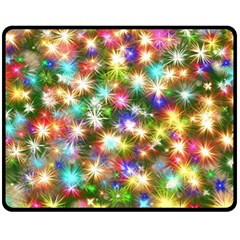 Star Colorful Christmas Abstract Fleece Blanket (medium) by Cendanart