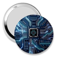 Circuit Board Motherboard 3  Handbag Mirrors by Cemarart