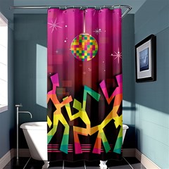 Dancing Colorful Disco Shower Curtain 36  X 72  (stall)  by Bajindul