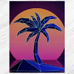 Abstract 3d Art Holiday Island Palm Tree Pink Purple Summer Sunset Water Canvas 12  X 16  by Cemarart