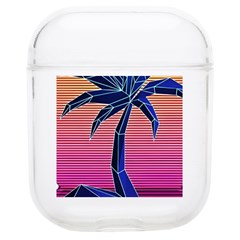 Abstract 3d Art Holiday Island Palm Tree Pink Purple Summer Sunset Water Soft Tpu Airpods 1/2 Case by Cemarart