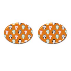 Cute Penguin Funny Pattern Cufflinks (oval) by Grandong