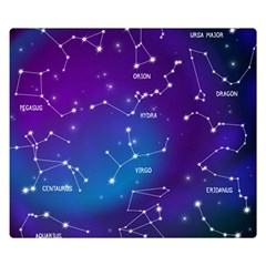 Realistic Night Sky Poster With Constellations Premium Plush Fleece Blanket (small) by Grandong