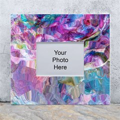 Fuchsia On Turquoise Flow White Wall Photo Frame 5  X 7  by kaleidomarblingart
