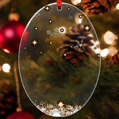 Golden-snowflake Uv Print Acrylic Ornament Oval by saad11