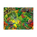 The Chameleon Colorful Mushroom Jungle Flower Insect Summer Dragonfly Premium Plush Fleece Blanket (Mini) 35 x27  Blanket Front