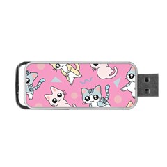 Cute Animal Little Cat Seamless Pattern Portable Usb Flash (one Side) by Cemarart