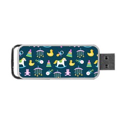 Cute Babies Toys Seamless Pattern Portable Usb Flash (two Sides) by Ndabl3x