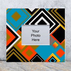 Retro Pattern Abstract Art Colorful Square White Wall Photo Frame 5  X 7  by Ndabl3x