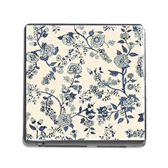 Blue Vintage Background, Blue Roses Patterns Memory Card Reader (square 5 Slot) by nateshop