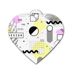 Graphic Design Geometric Background Dog Tag Heart (one Side) by Grandong