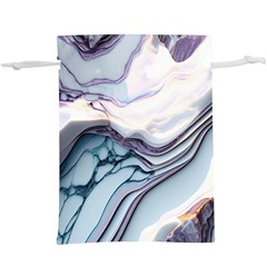 Marble Abstract White Pink Dark Lightweight Drawstring Pouch (xl) by Grandong