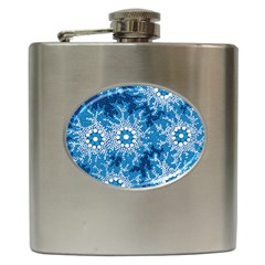 Authentic Aboriginal Art - Waterhole Dreaming Hip Flask (6 Oz) by hogartharts