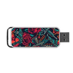 Vintage Flash Tattoos Designs Seamless Pattern Portable Usb Flash (one Side) by Bedest