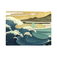 Sea Asia Waves Japanese Art The Great Wave Off Kanagawa Premium Plush Fleece Blanket (mini) by Cemarart