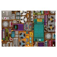 Pattern Design Art Techno  Dj Music Retro Music Device Banner And Sign 6  X 4  by Cemarart