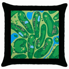 Golf Course Par Golf Course Green Throw Pillow Case (black) by Cemarart