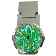 Golf Course Par Golf Course Green Money Clip Watches by Cemarart