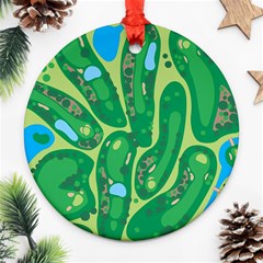 Golf Course Par Golf Course Green Round Ornament (two Sides) by Cemarart