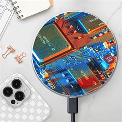 Gray Circuit Board Electronics Electronic Components Microprocessor Wireless Fast Charger(white) by Cemarart