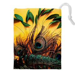 City Light Sky Landmark Painting Drawstring Pouch (4xl) by Cemarart