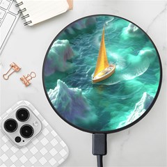 Mountain Birds River Sunset Nature Wireless Fast Charger(black) by Cemarart