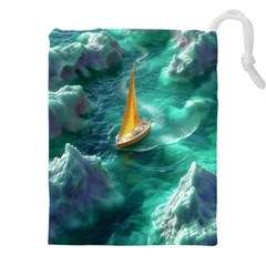 Dolphins Sea Ocean Drawstring Pouch (4xl) by Cemarart