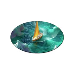 Silk Waves Abstract Sticker Oval (100 Pack) by Cemarart