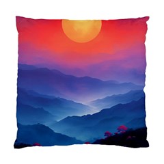 Valley Night Mountains Standard Cushion Case (two Sides) by Cemarart