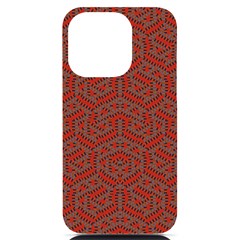 Hexagon Motif Geometric Tribal Style Pattern Iphone 14 Pro Black Uv Print Case by dflcprintsclothing