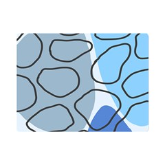 Boho Blue Deep Blue Artwork Premium Plush Fleece Blanket (mini) by Cemarart