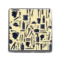 Elegant Hairdresser Pattern Cream Memory Card Reader (square 5 Slot) by TetiBright