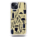 Elegant Hairdresser pattern cream iPhone 14 TPU UV Print Case Front
