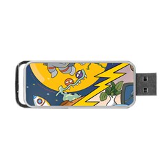 Astronaut Moon Monsters Spaceship Universe Space Cosmos Portable Usb Flash (one Side) by Maspions