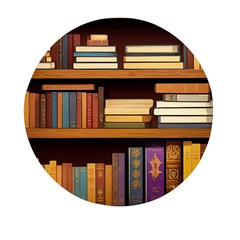 Book Nook Books Bookshelves Comfortable Cozy Literature Library Study Reading Room Fiction Entertain Mini Round Pill Box (pack Of 3) by Maspions