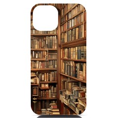 Room Interior Library Books Bookshelves Reading Literature Study Fiction Old Manor Book Nook Reading Iphone 14 Black Uv Print Case by Grandong