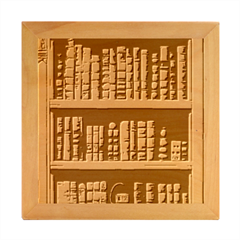 Room Interior Library Books Bookshelves Reading Literature Study Fiction Old Manor Book Nook Reading Wood Photo Frame Cube by Grandong