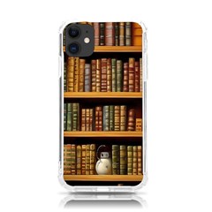 Room Interior Library Books Bookshelves Reading Literature Study Fiction Old Manor Book Nook Reading Iphone 11 Tpu Uv Print Case by Grandong