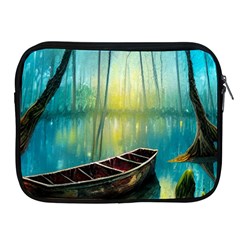 Swamp Bayou Rowboat Sunset Landscape Lake Water Moss Trees Logs Nature Scene Boat Twilight Quiet Apple Ipad 2/3/4 Zipper Cases by Grandong